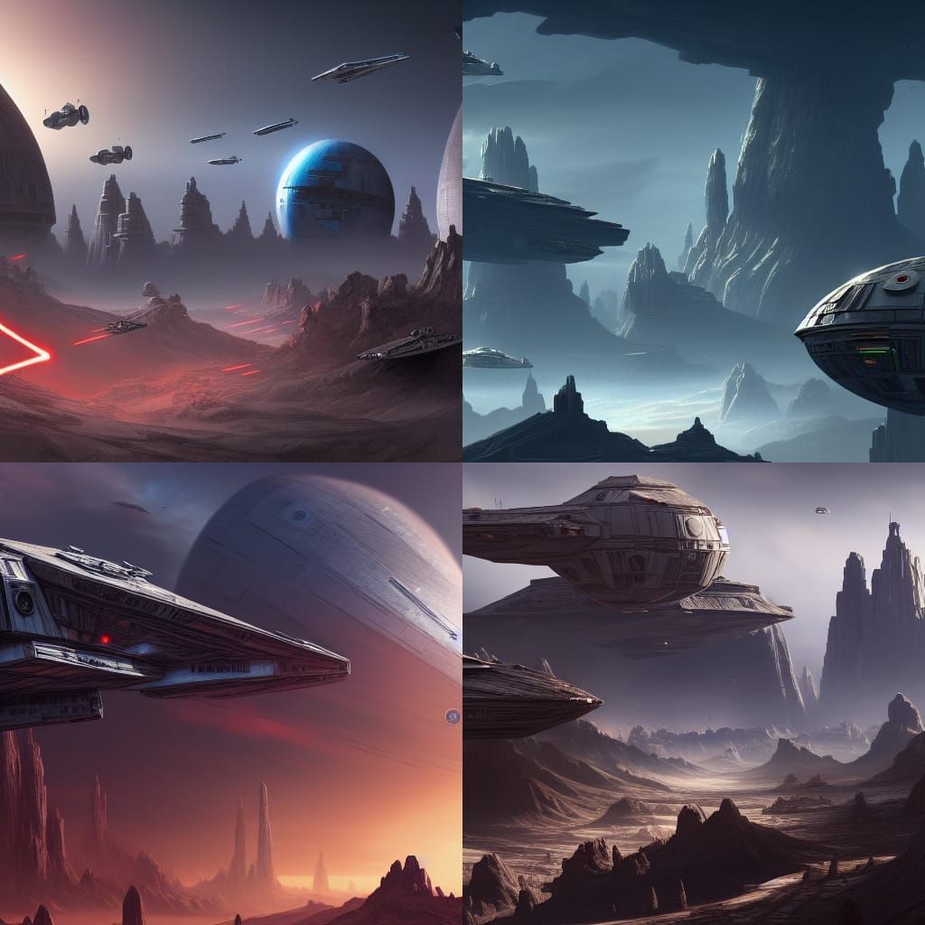 Star Wars Concept Art in Detailed Matte Painting Style