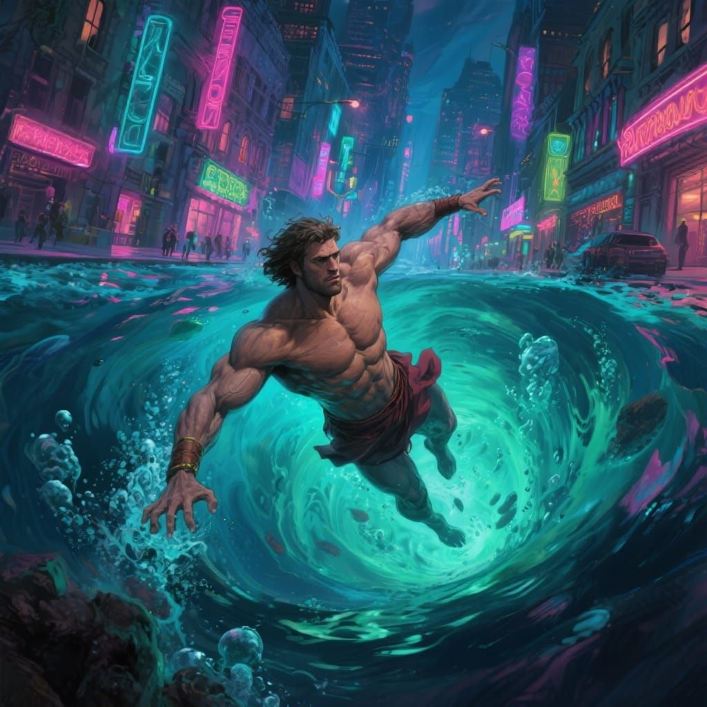 Young Theseus Emerges from Swirling Vortex