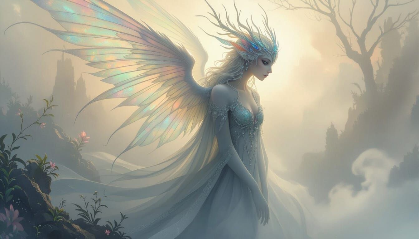 Ethereal Fantasy Creature in Dreamy Landscape
