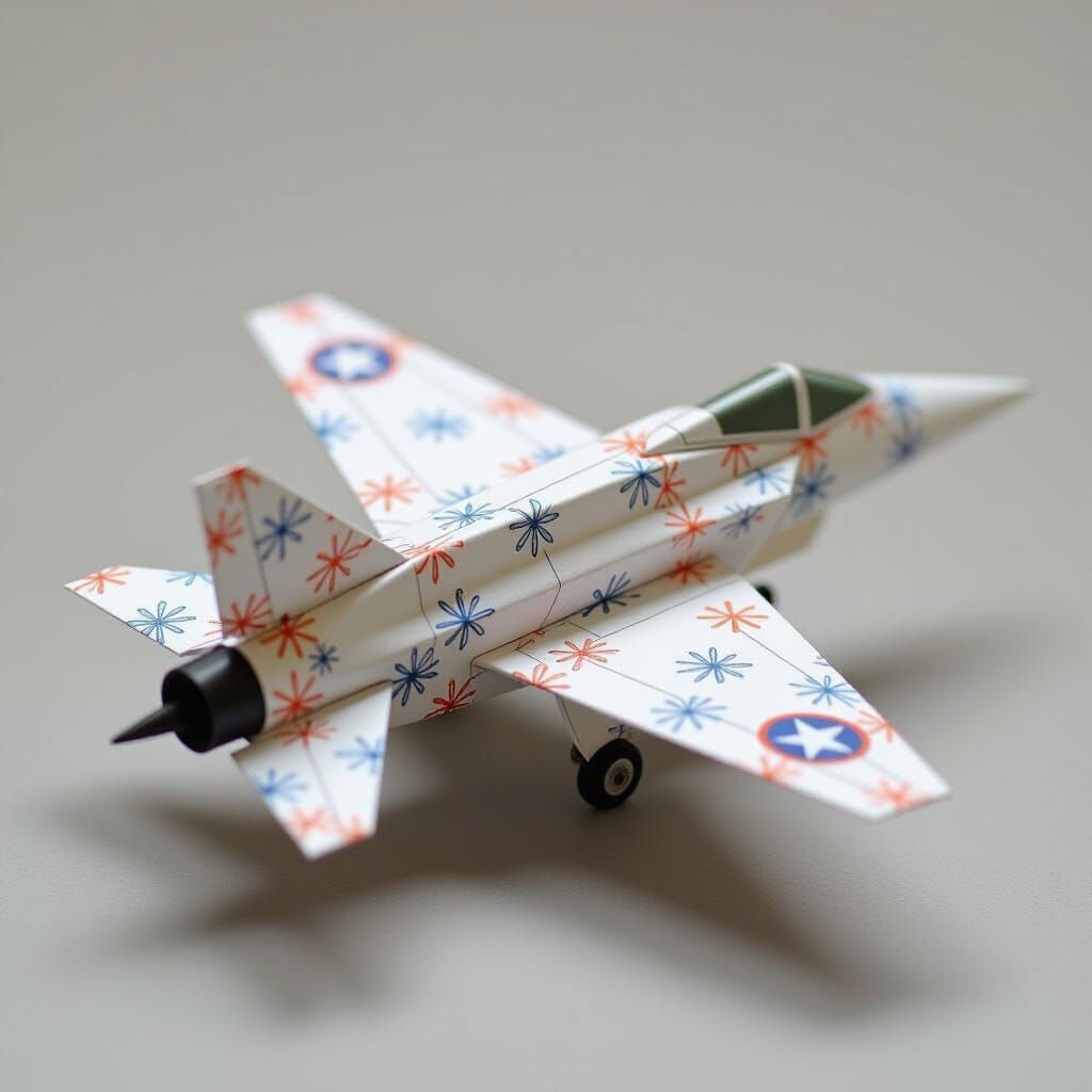 Origami Fighter Jet Papercraft in 8K