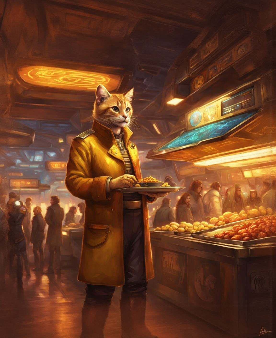 Futuristic Food Stall Encounter in Starfleet
