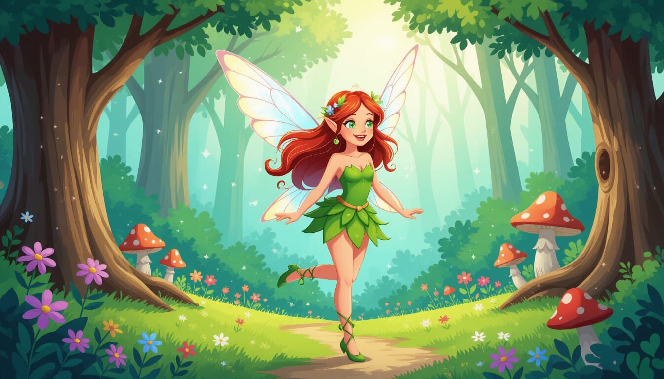 Playful Fairy in a Lovely Forest