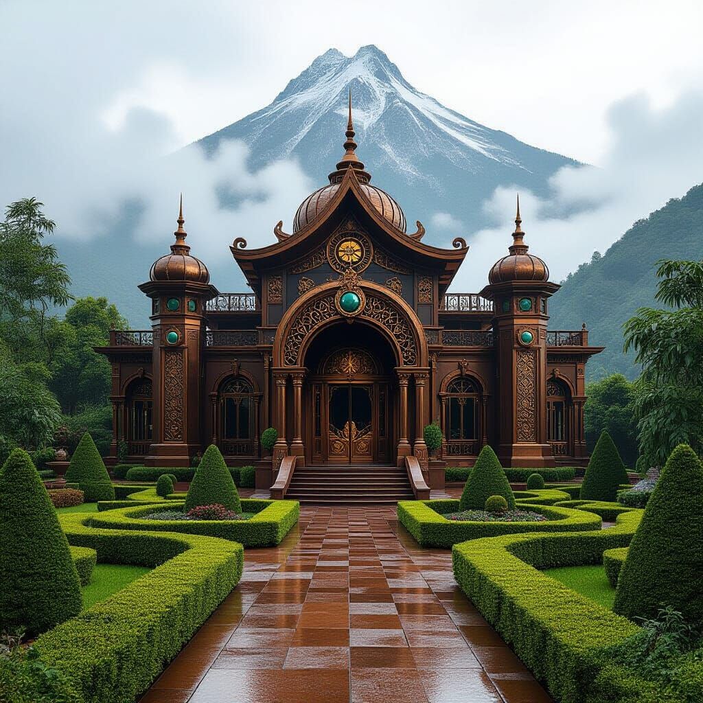 Steampunk Temple with Bronze and Onyx Accents