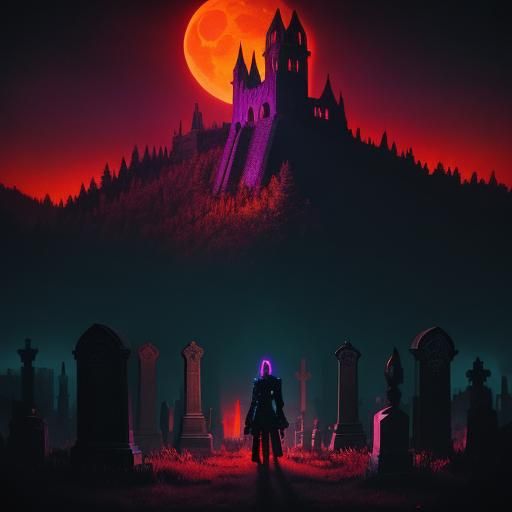Neon Horror: Demons in a Synthwave Cemetery