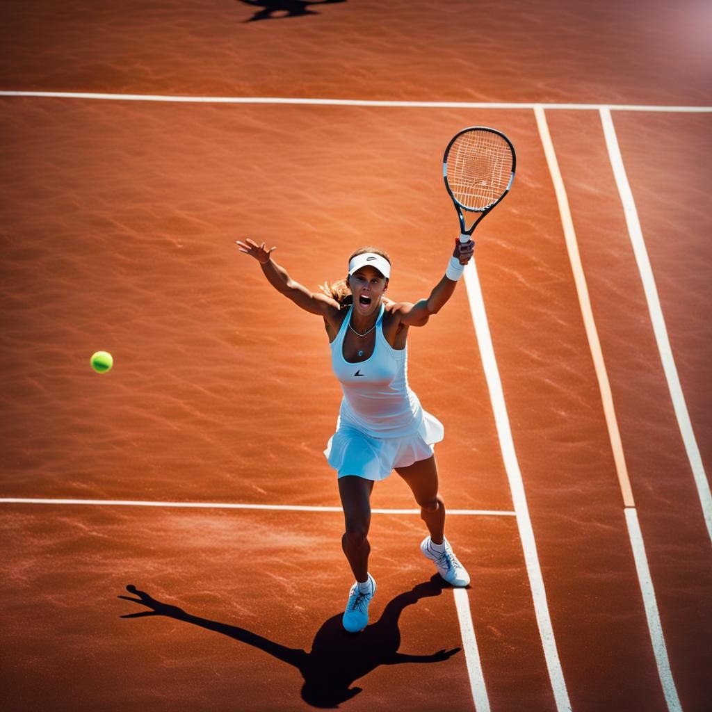 Dynamic Tennis Match in Cinematic Style