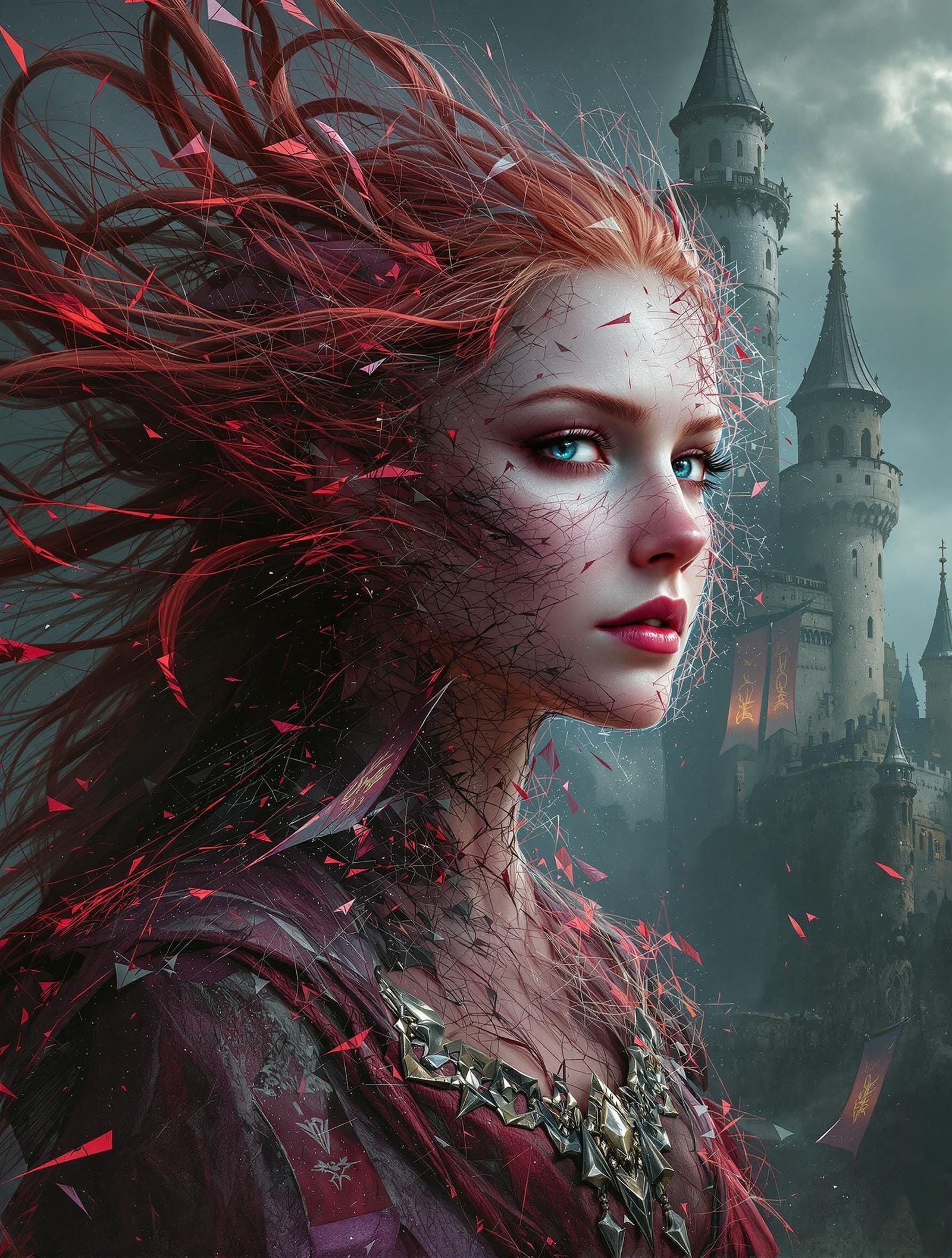 Glitch Art Portrait of a Woman in Digital Decay