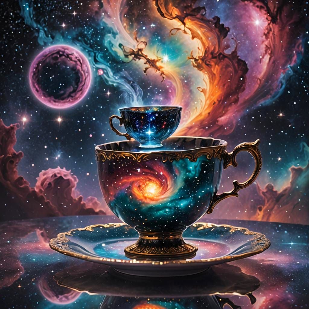 Teacup Galaxy with Ethereal Reflection