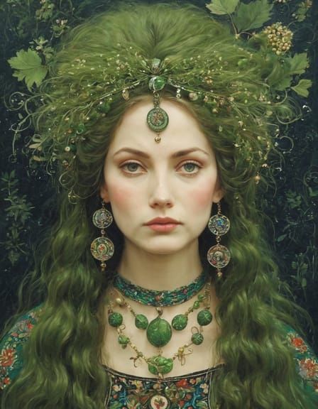 Young Baba Yaga: Whimsical Slavic Witch