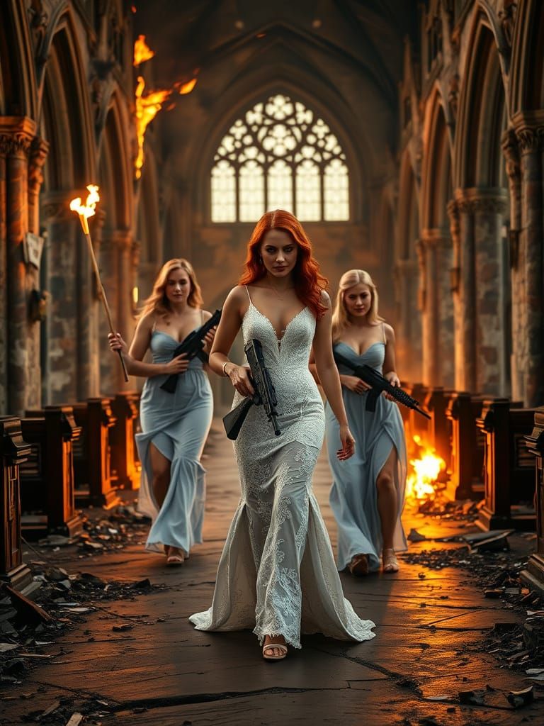 Post-Apocalyptic Bride Leads Armed Bridal Party