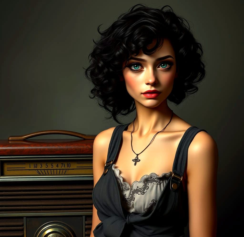 Glamorous 1930s Radio Girl in Triadic Colors