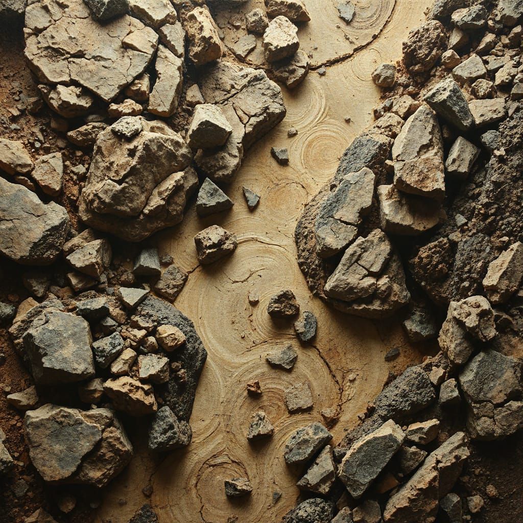 Earthy Rocky Landscape with Swirling Minerals