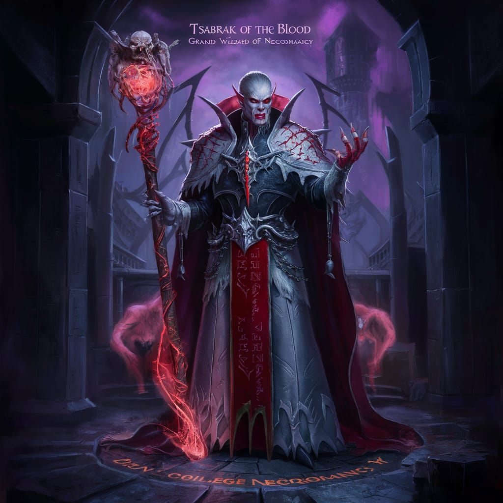 Drow Vampire Necromancer in Dark City Portrait