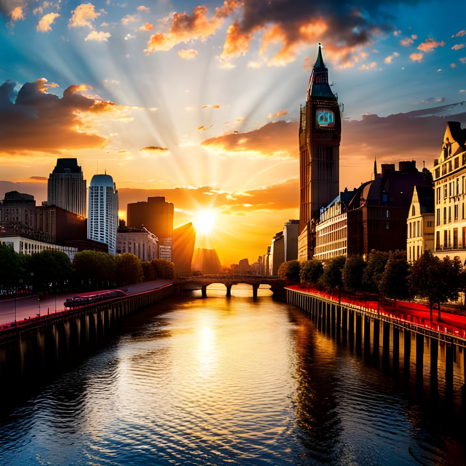 Adorable Blue Pikachu with Electricity, Digital Illustration