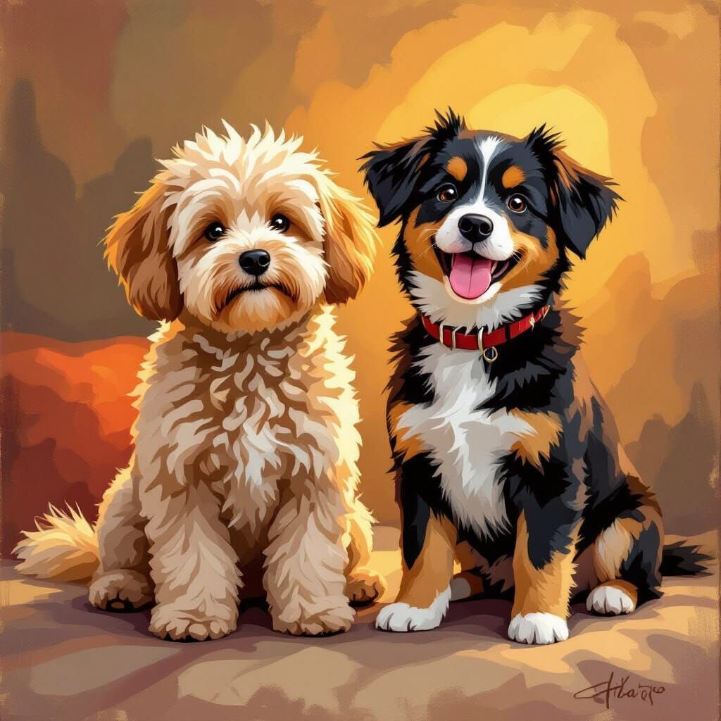 Madison and Declan: Dogs in Stadlander Style