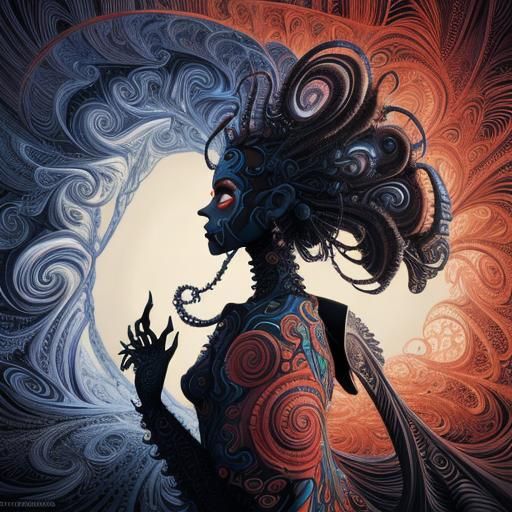 Madman Driver in Drag Race with Psychedelic Motifs