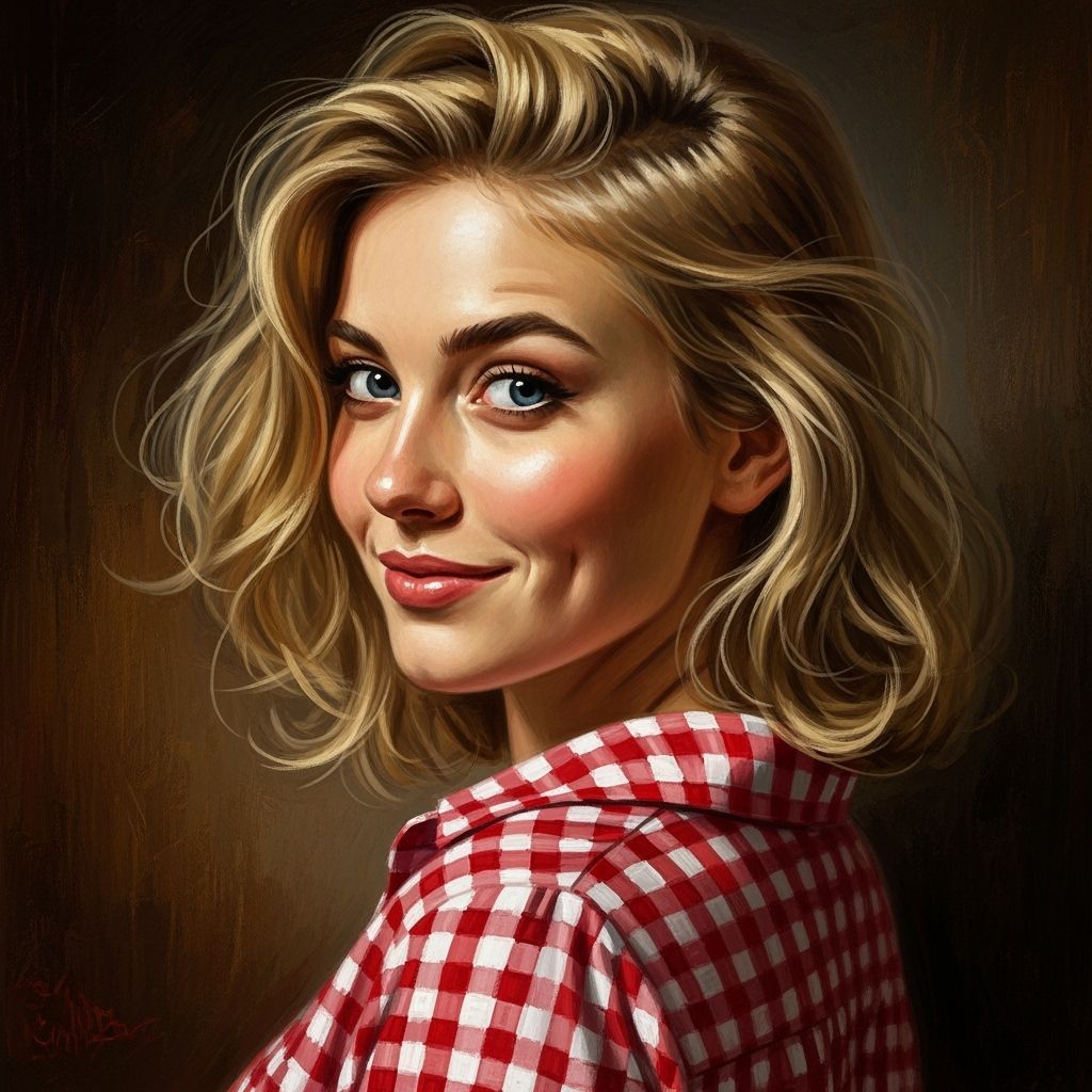 Rembrandt-Style Portrait of a Woman with Wavy Blond Hair