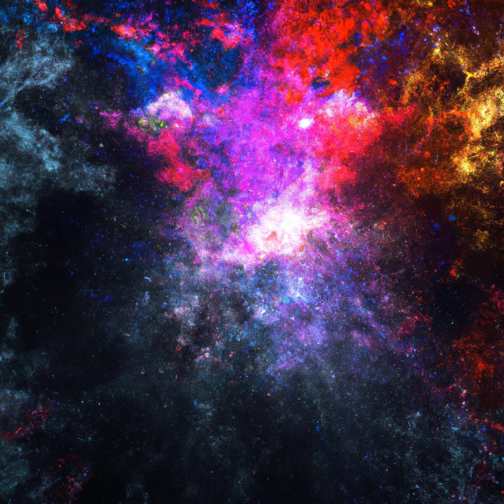 Chaotic Cosmic Portal in Mixed Media Style