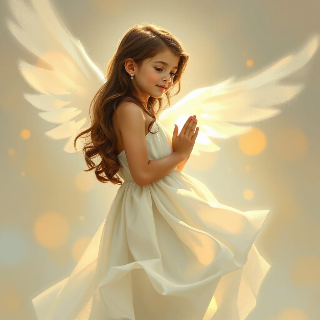 A Young Girl Offers Comfort in Warm Impressionist Light