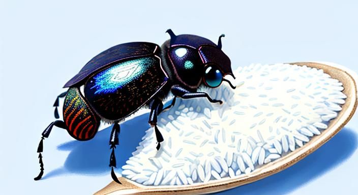 Beetles Feast on Rice, Tempera Style of Sol Lewitt