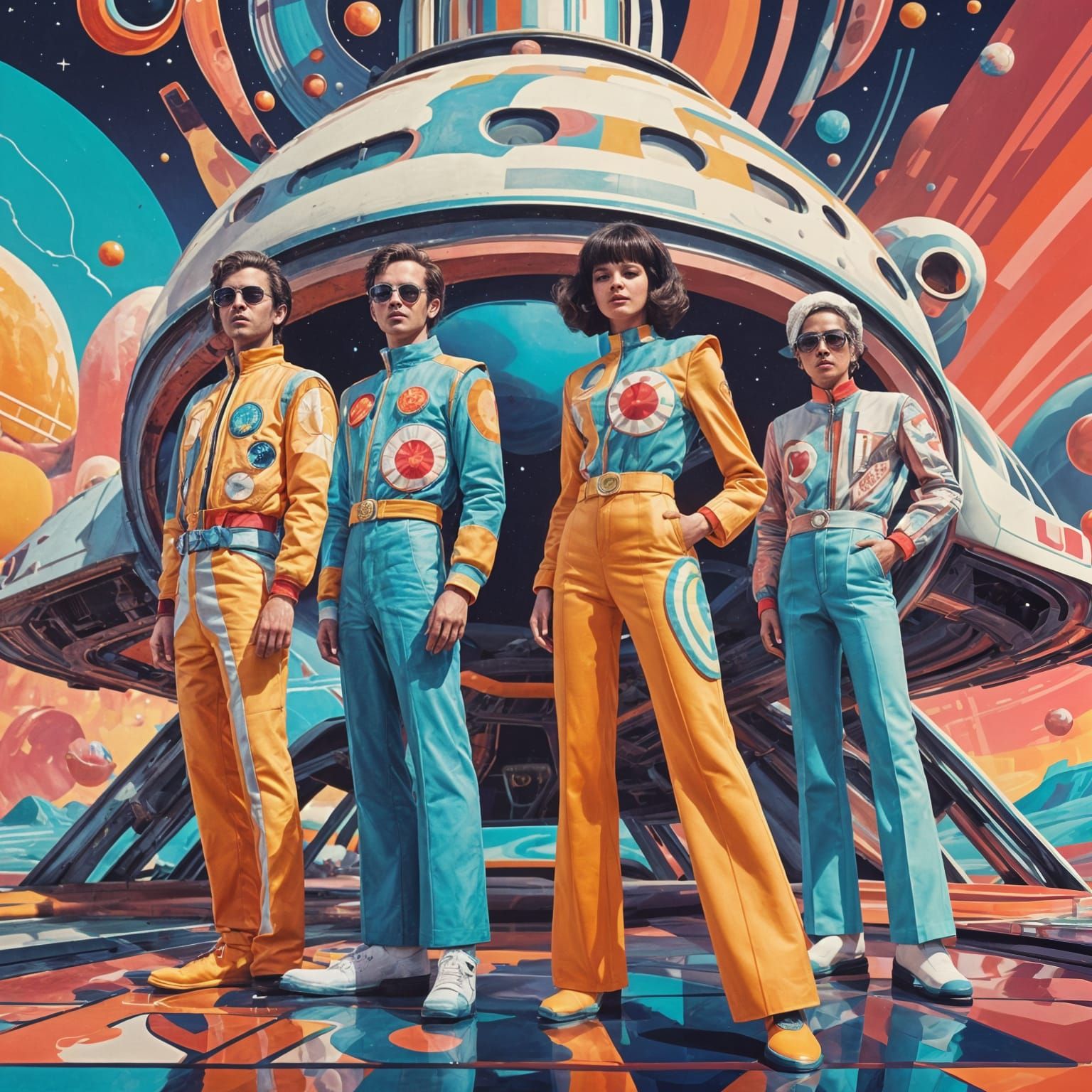 Retro-Futuristic Cosmic Dreamscape