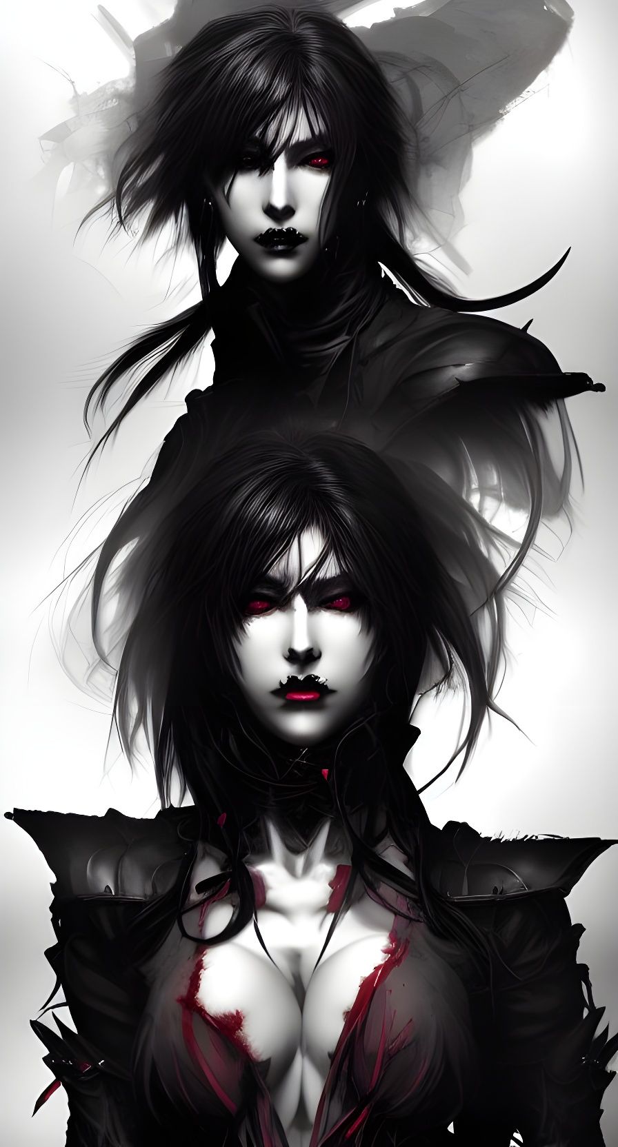 Vampire Monster Portrait in Dark Fantasy Style