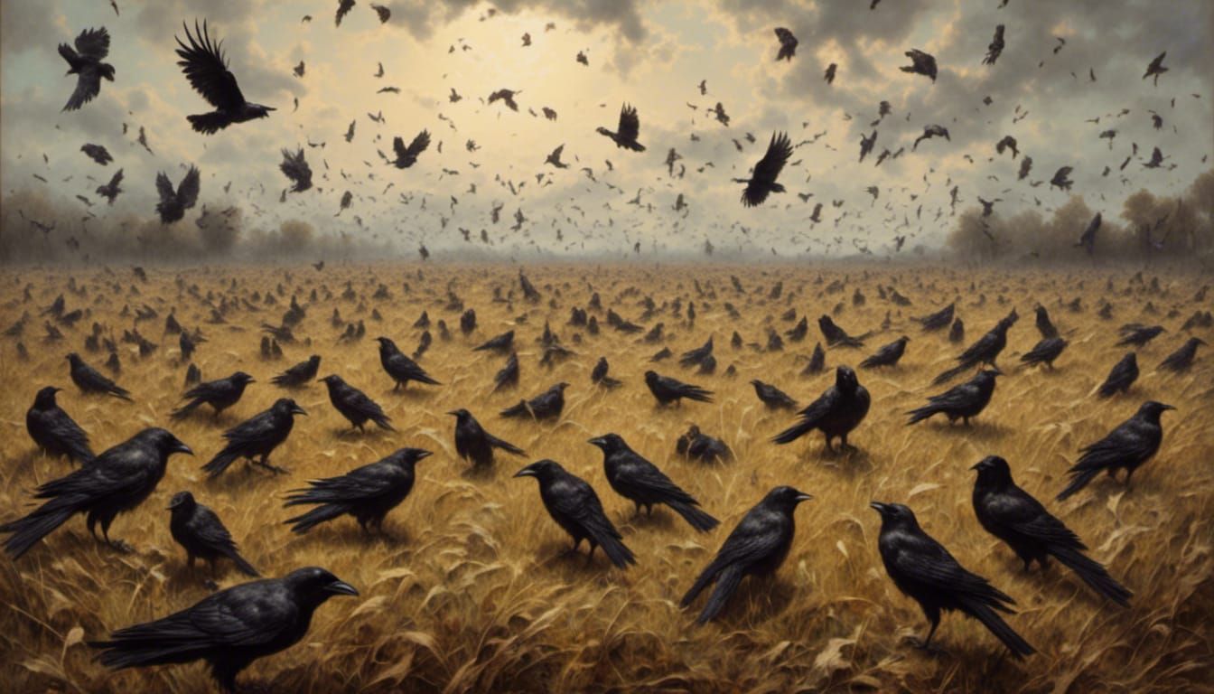 Ominous Crows Spell Message in Sky