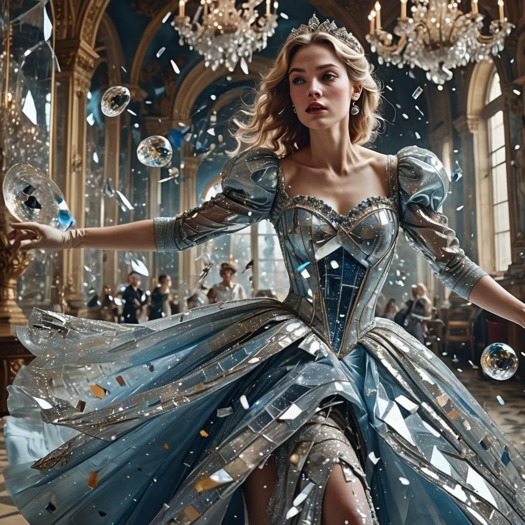 Cinderella's Shattered Escape: A Surrealist Vision
