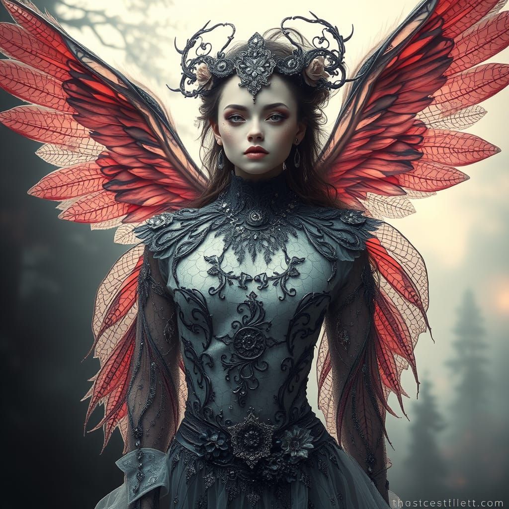 Portrait artistique d'une créature onirique féminine, inspir...