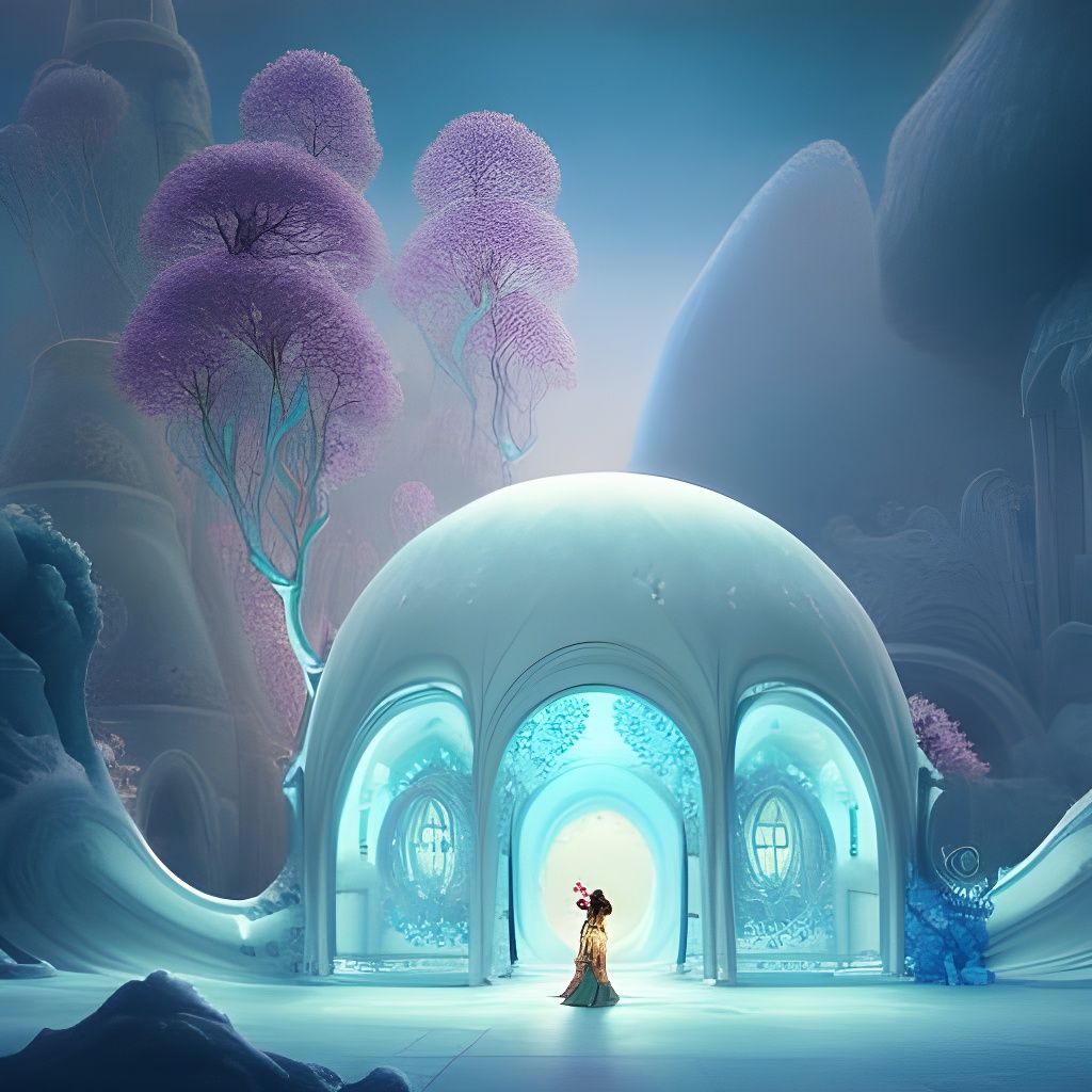 Icy Desert Igloo: Art Nouveau Fantasy