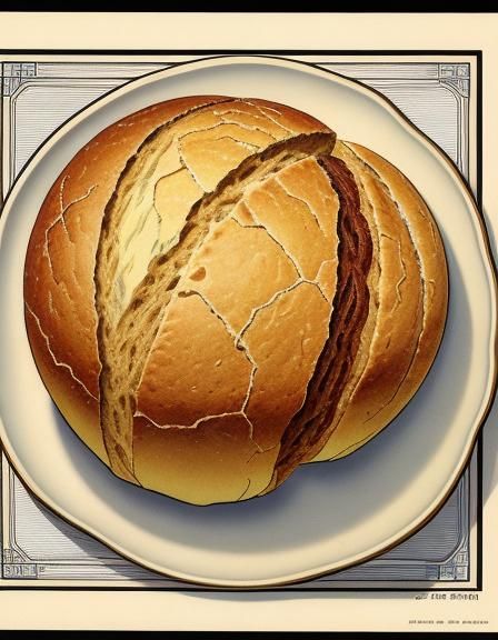 Bread in 1930s Chromolithograph Manga Style