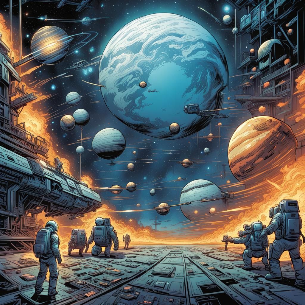 AI-Generated Alien Life in Comic Book Art