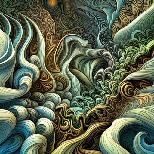 Abstract Fractal Vine Digital Matte Painting