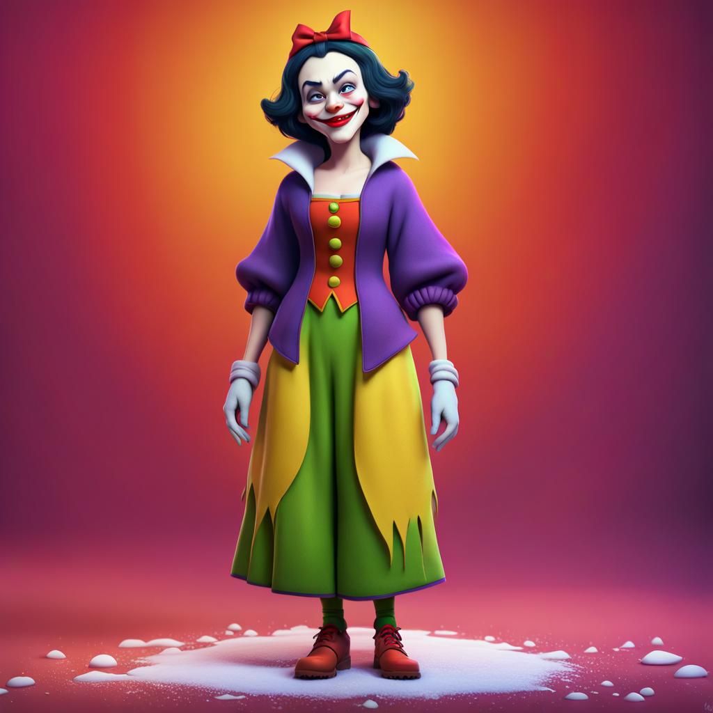 Joker Snow White Reimagined as 3D Art