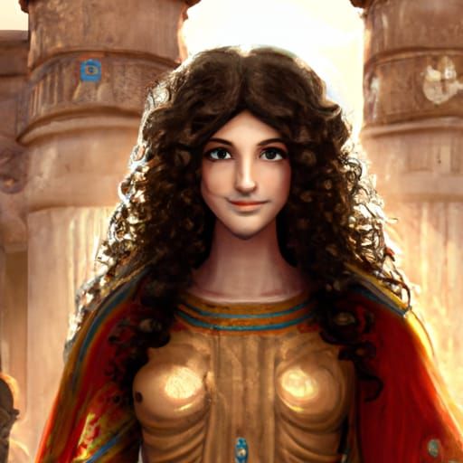 Iranian Princess in Persepolis Palace: Fantasy Art