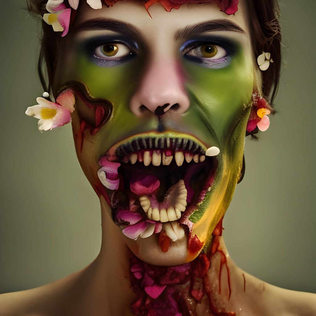 Beautiful Zombie Portrait in Dramatic Lighting