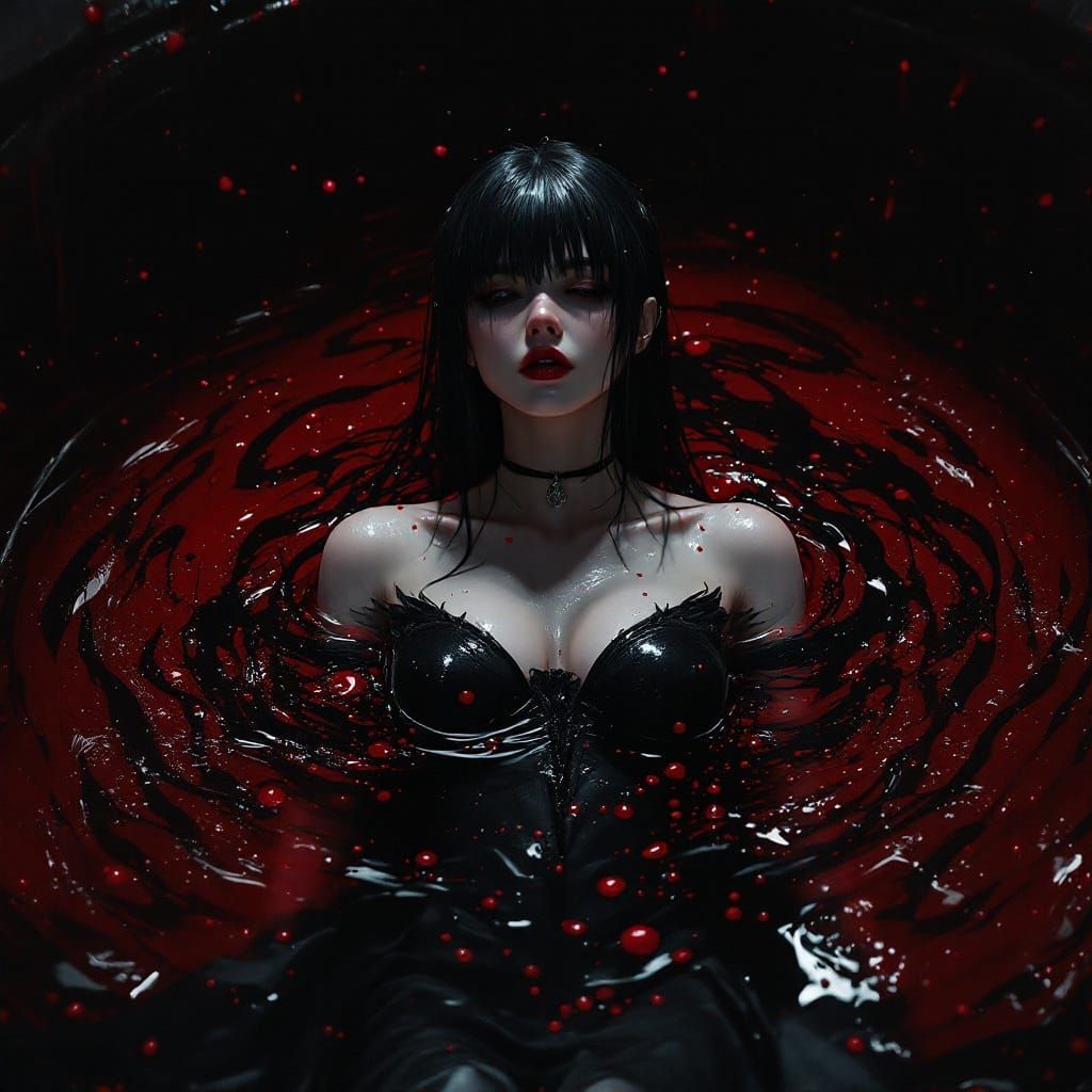 Nier Automata's 2B Bathes in Blood: Matte Painting