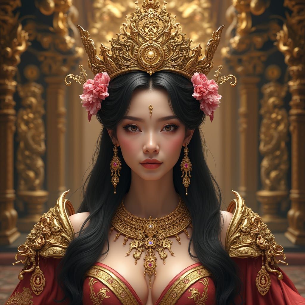 Fantasy Queen in Southeast Asian Royal Attire