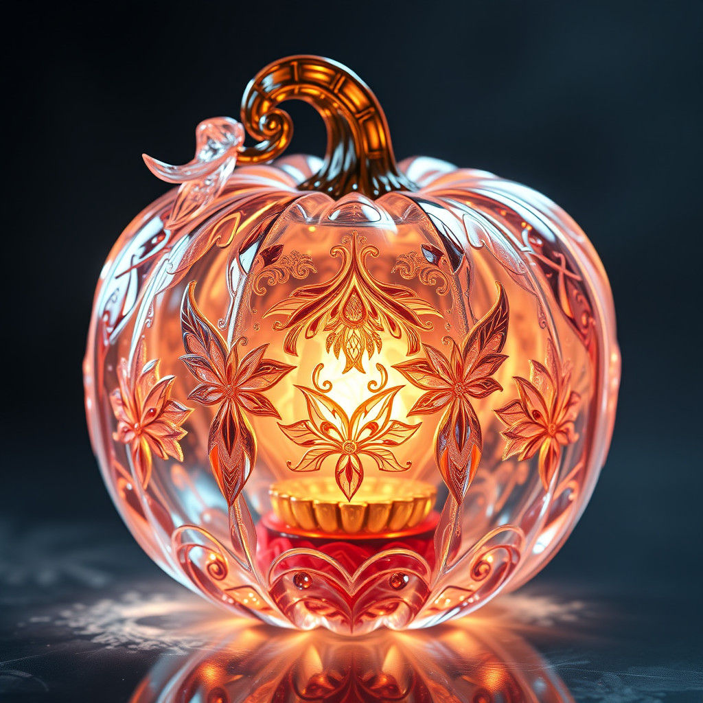Ethereal Crystal Pumpkin in Anime Style