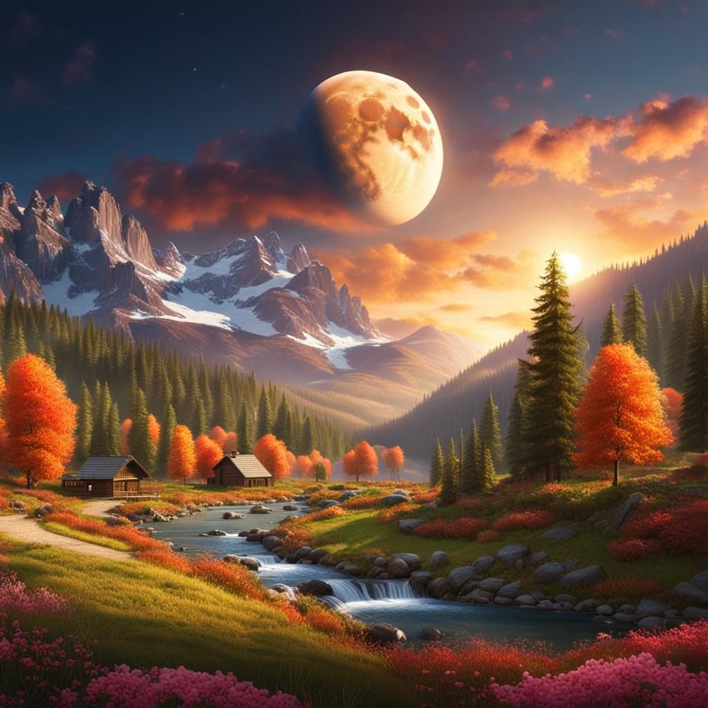 Cozy Cabins in the Autumn Valley