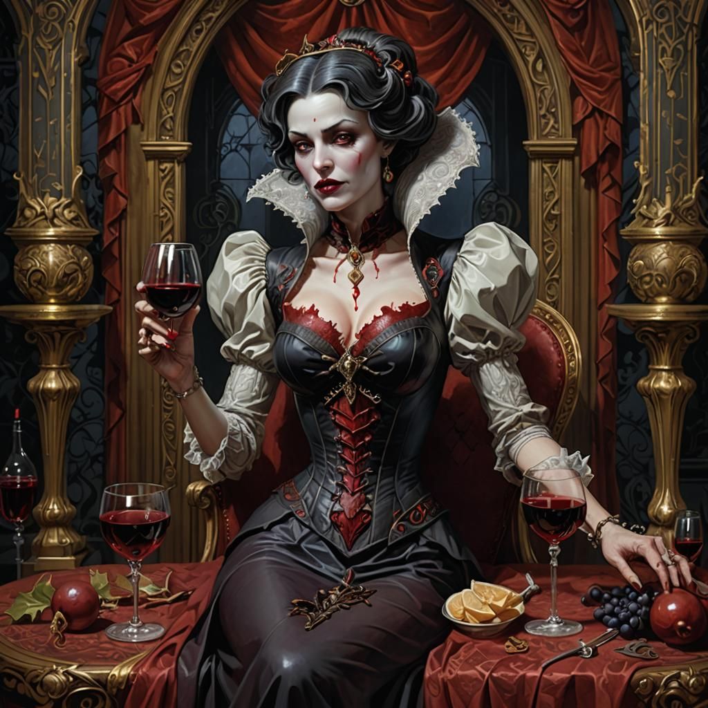 Comical Vampiress in Art Nouveau Style