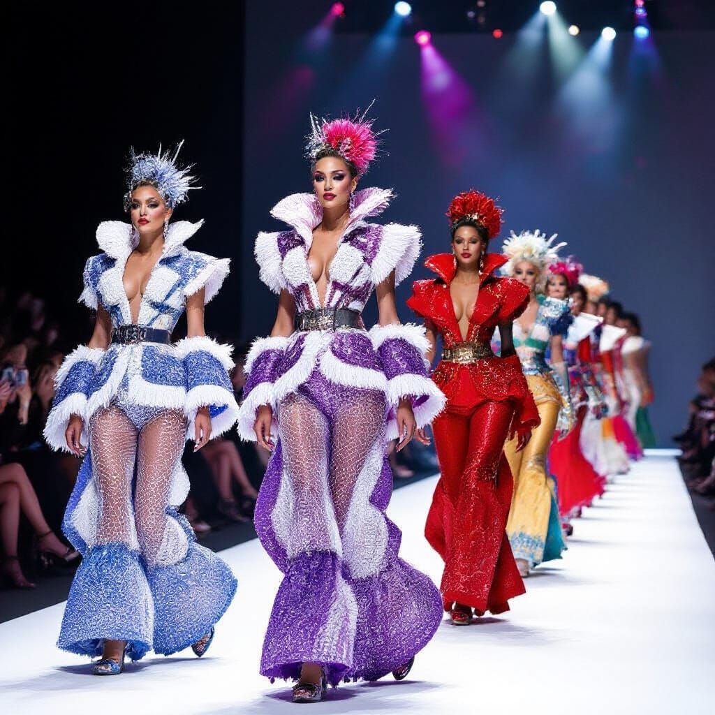 Glamorous Drag Queens Showcase Flamboyant Runway Fashion
