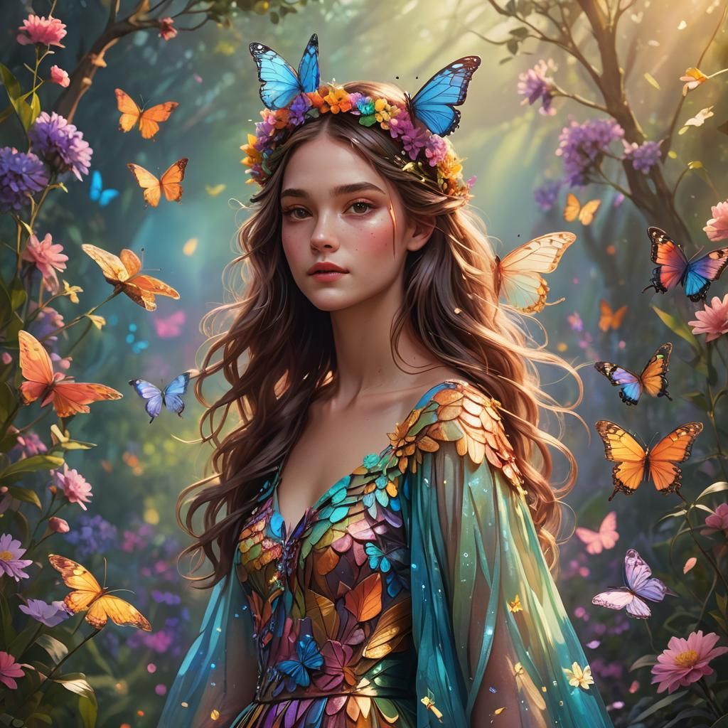 Bella with Butterfly Wings, a Cinematic Portrait