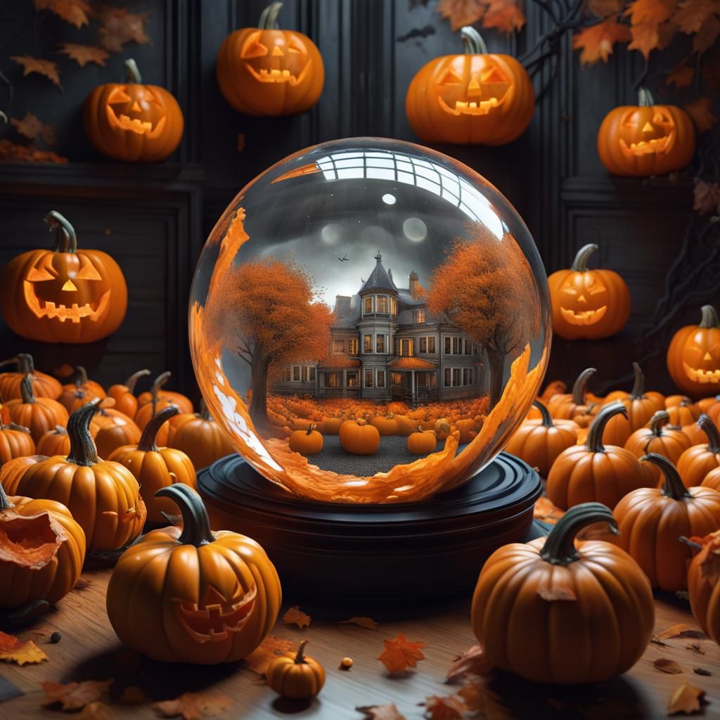 Hypnotic Halloween Horror in Glass Sphere
