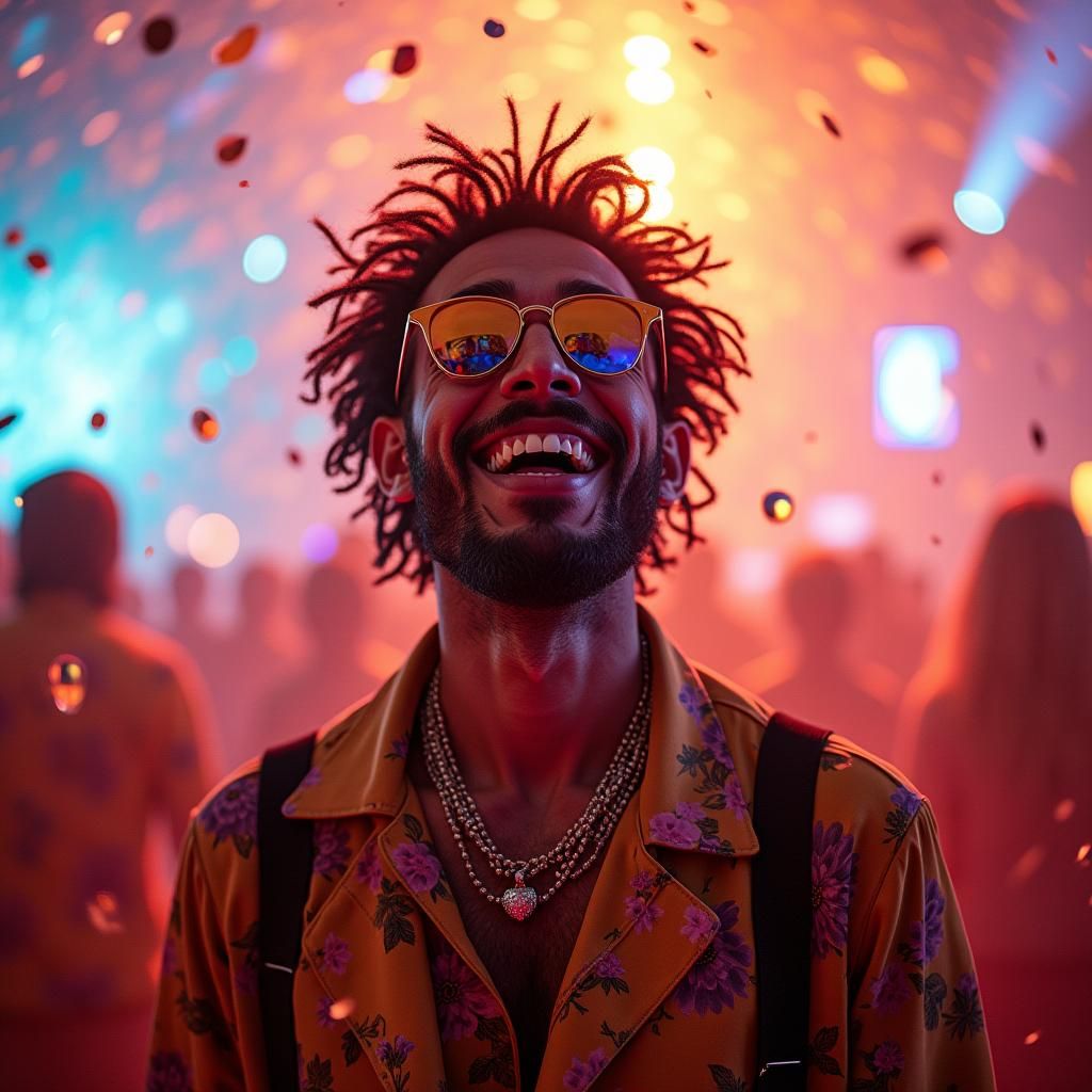 Euphoric Celebration in Digital Art Style