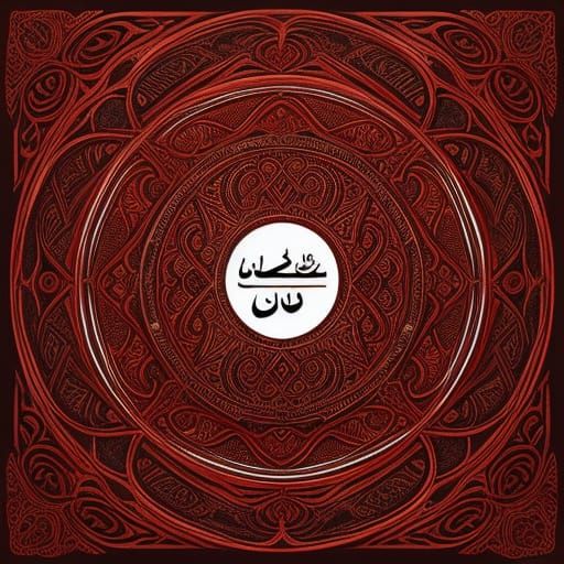 Ornate Calligraphic Red 'S' in Pen Line Art