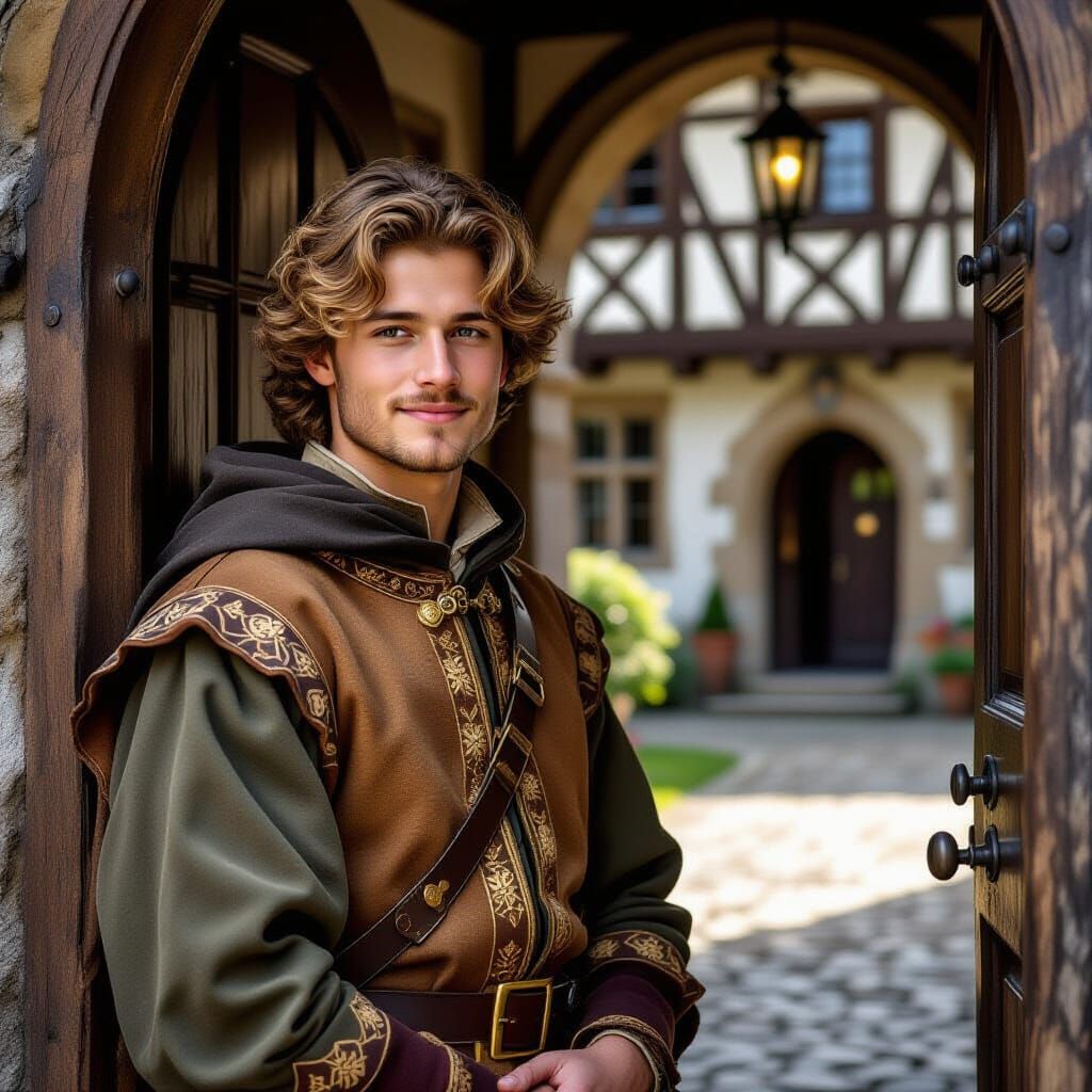 Medieval Man in Doorway, Renaissance Style