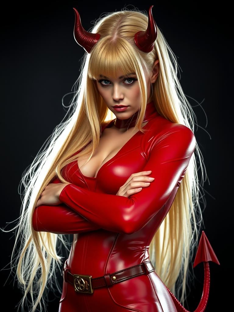 Magik in Red Latex Catsuit, Cinematic 3D Render