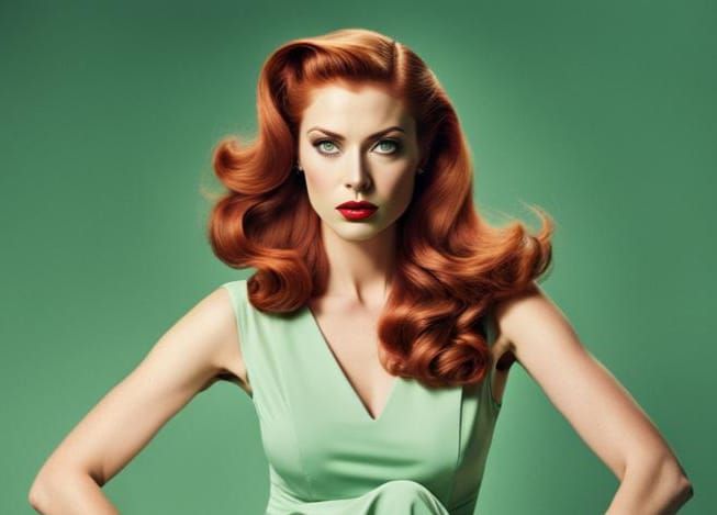 Glamorous Woman with Piercing Eyes in Hyper-Realistic Style