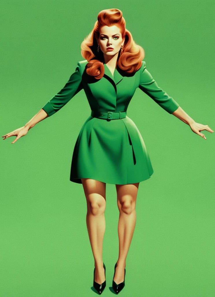 Glamorous Young Woman with Piercing Green Eyes