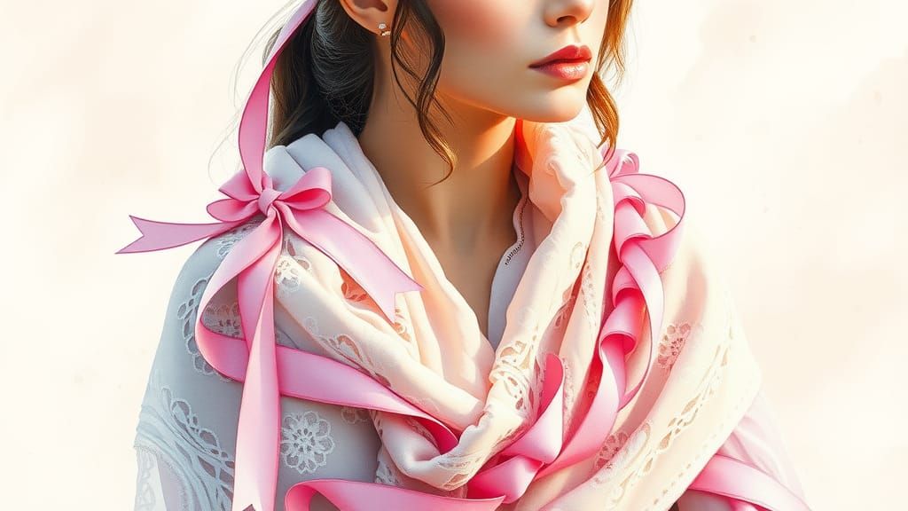 Pink Ribbons in Watercolor: Resilience and Support